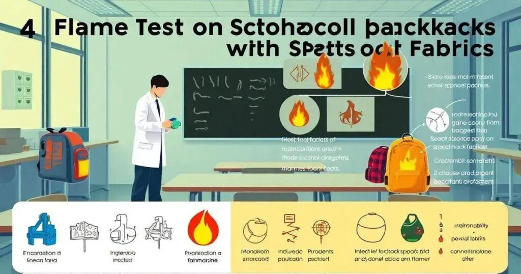 4 Ensaios de Inflamabilidade em Mochilas Escolares com Tecidos Especiais